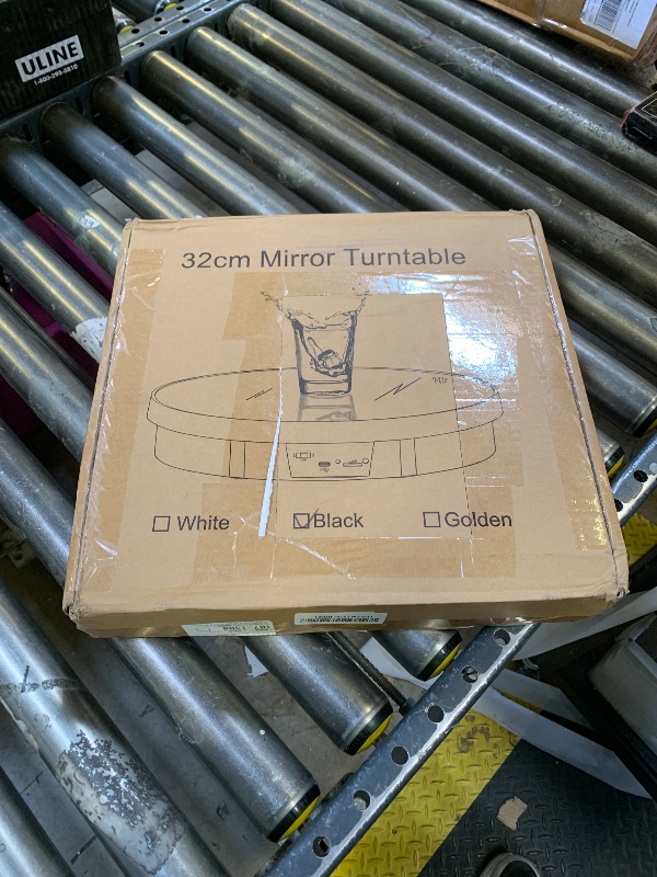 Photo 1 of JAYEGT Motorized Rotating Display Stand, 12.6inch /44Lbs Load ,Real Mirror Cover ?360 Degree Electric Rotating Turntable ,Cup Display Turner Stand,Photography Products, Jewelry ,Tumbler -Black