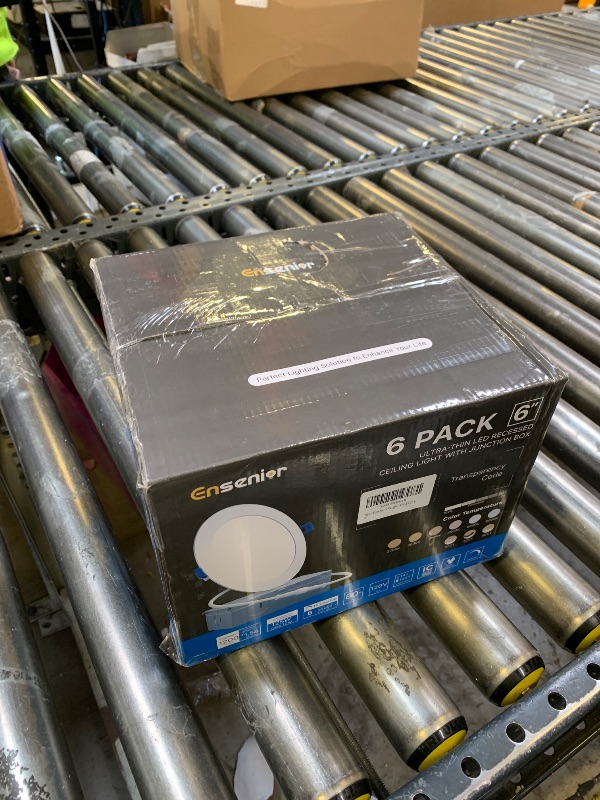 Photo 1 of Ensenior 6 Pack 6 Inch LED Recessed Light, Dimmable, 2700K-5000K 5CCT, 1200LM High Brightness, 12W 120V, Damp Rated, ERL-12X-ETL, Ultra-Thin Canless Wafer Ceiling Light - ETL & FCC & IC