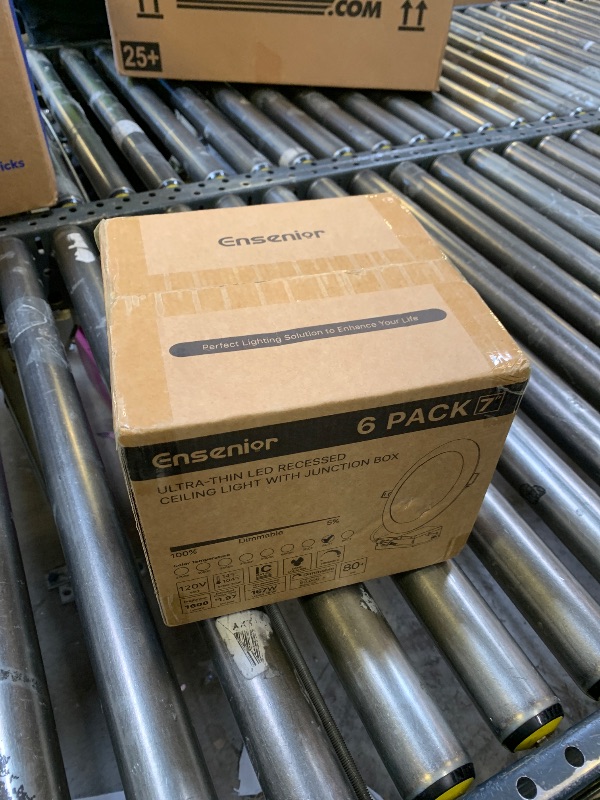 Photo 1 of Ensenior 6 Pack 7 Inch LED Recessed Ceiling Light, Dimmable, 2700K-5000K 5CCT, 1600LM 15W 120V, High Brightness Canless Wafer Downlight - ETL&FCC&IC