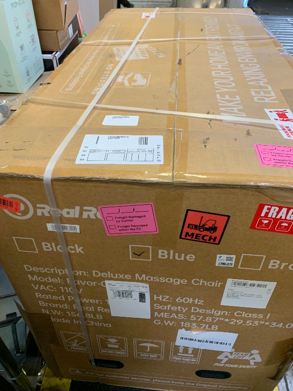 Photo 1 of Real Relax 2026 Massage Chair Full Body, Zero Gravity SL-Track Massage Recliner with Added Phone Controller and Holder, Pause Button,Upgraded LCD Screen?APP Control and Child Lock, Favor-06, Blue