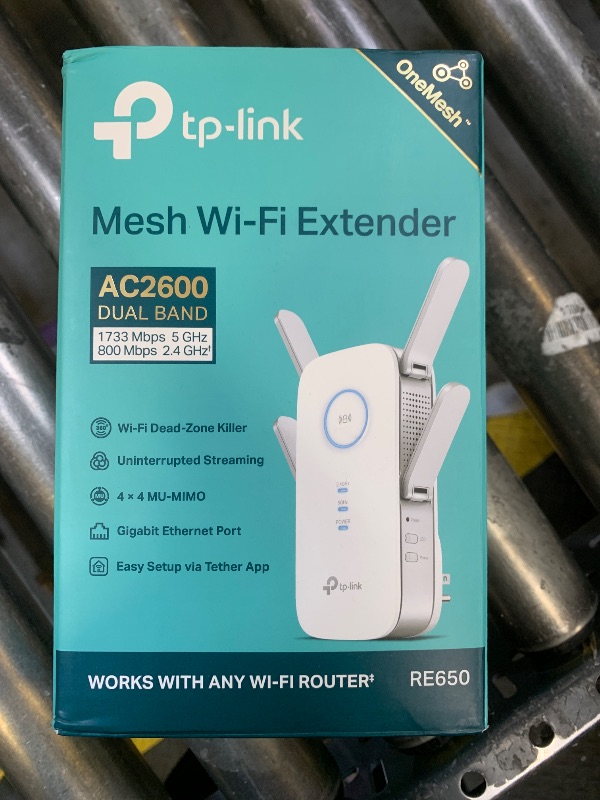 Photo 1 of TP-Link AC2600 WiFi Extender(RE650), Up to 2600Mbps, Dual Band WiFi Range Extender, Gigabit Port, Internet Booster, Repeater, Access Point,4x4 MU-MIMO