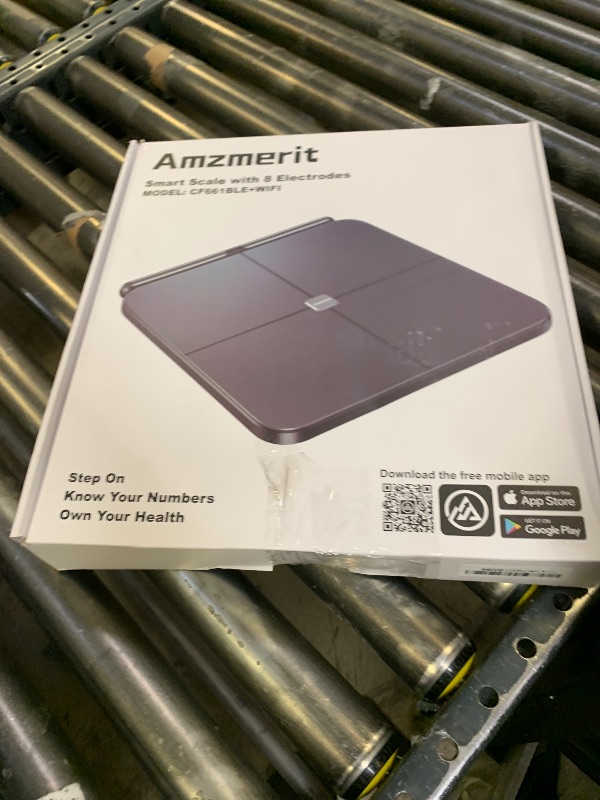 Photo 1 of Amzmerit Smart Scale for Body Weight, 8-Electrode Larger Platform Digital Scale for Weight Fat BMI 28 Body Composition Measurement, Bluetooth Bathroom Smart Scales, Rechargeable, Wi-Fi Compatible