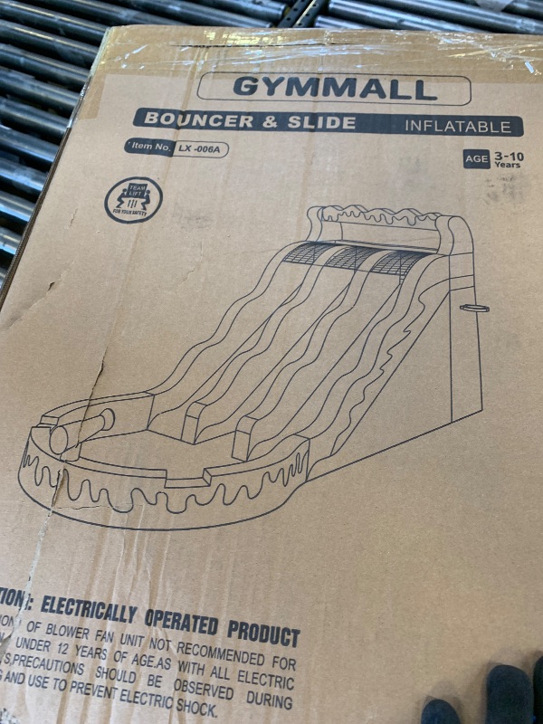 Photo 1 of Inflatable Bounce House for Kids, Water Bounce House with Double Slides Indoor Outdoor, Bounce House Water Slide with Air Blower for Park Backyard Party Birthday (with 750W Blower)