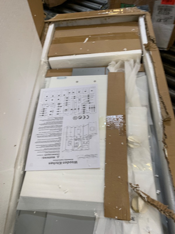 Photo 1 of Large Wooden Corner Toy Kitchen Playsets with Real Running Water, 2 in 1 Water Dispenser with Ice Maker, Play Stove with Light and Sounds for Toddlers, Preschoolers, Children Age 3+ Years