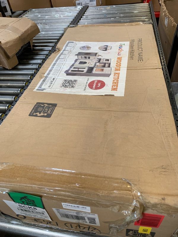 Photo 1 of Large Wooden Corner Toy Kitchen Playsets with Real Running Water, 2 in 1 Water Dispenser with Ice Maker, Play Stove with Light and Sounds for Toddlers, Preschoolers, Children Age 3+ Years