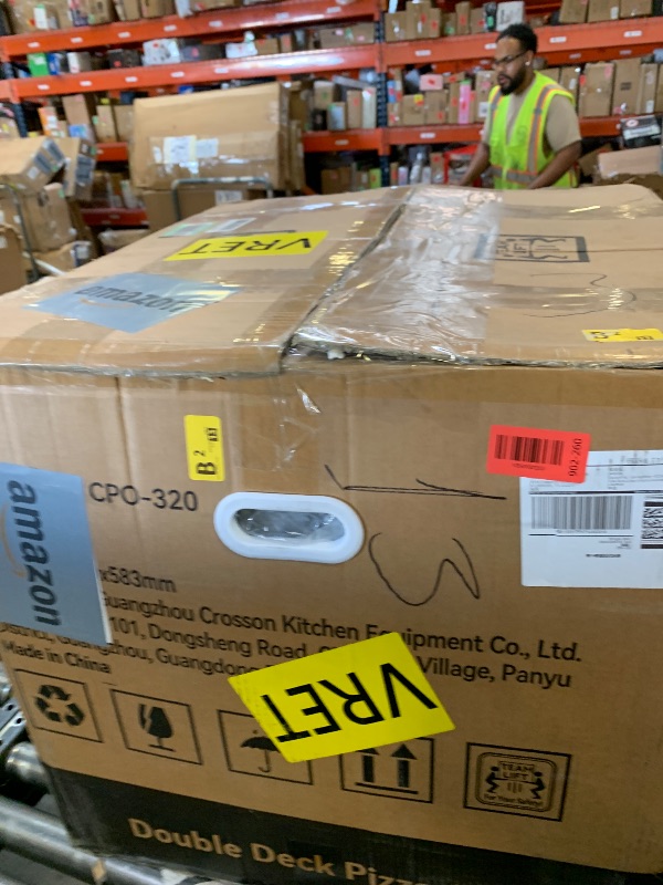 Photo 1 of CROSSON ETL listed Commercial Double Deck 16 inch Countertop Electric Pizza Oven with pizza stone, Multipurpose Indoor Pizza oven for Restaurant use,120V/3200W