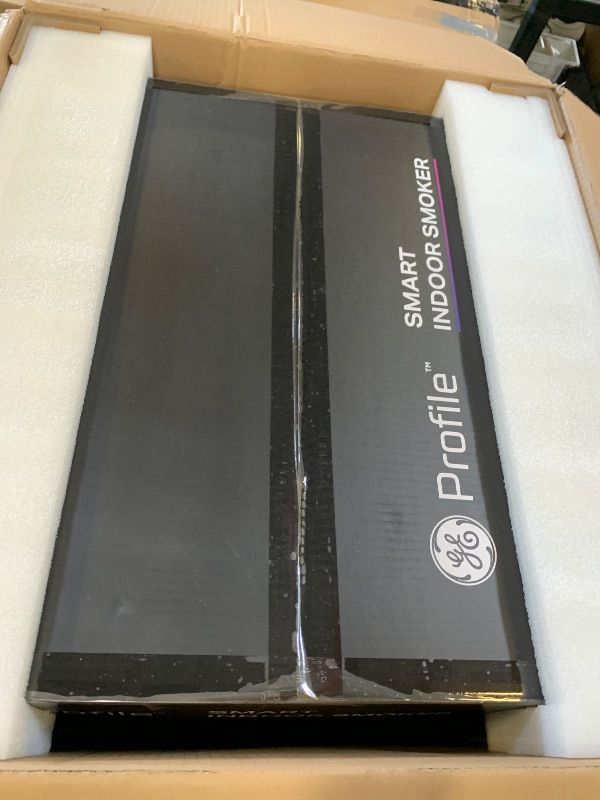 Photo 1 of GE Profile™ Smart Indoor Pellet Smoker, with Active Smoke Filtration, 5 Smoke Control Settings, WiFi Connected, Electric, Countertop BBQ Appliance, Black