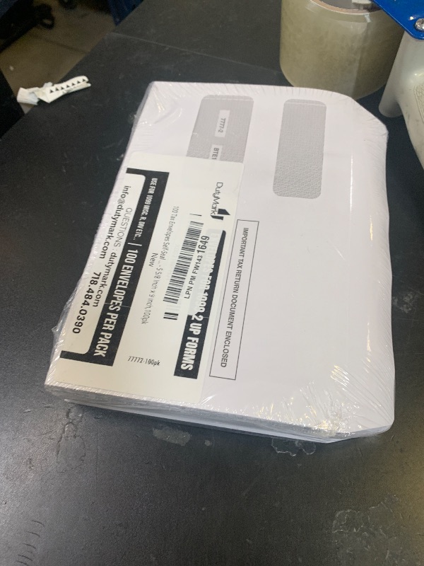 Photo 1 of 100 Tax 1099 Envelopes Self-Seal For 1099 MISC, 1099-R & DIV - INT, 1095, 1098, Double-Window Security tinded, For Quickbooks or Tax Software - 5 5/8 Inch x 9 Inch, 100 Envelopes