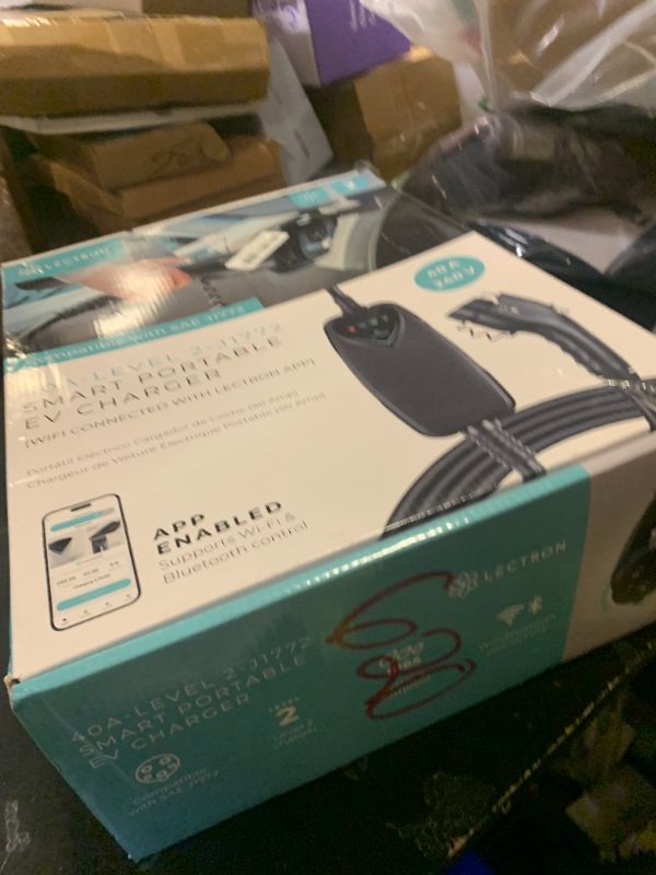 Photo 1 of Lectron Level 2 J1772 Charger (WiFi Version) - 240V, 40 Amp, NEMA 14-50 Plug, 16 ft Extension Cord - Portable Electric Car Charger for J1772 Evs