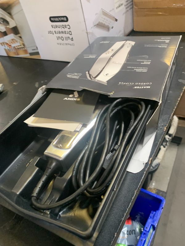 Photo 1 of Andis 01815 Professional Master Adjustable Blade Hair Clipper, Carbon Steel T-Blade - Silver