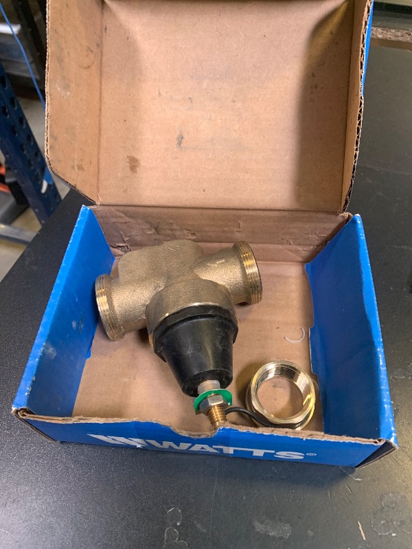 Photo 1 of Watts LFN45B Series 1" Lead-Free Cast Copper Silicon Alloy Water Pressure Reducing Valve, NPT Thread Union Inlet x NPT Female Outlet, Elastomer Disc, Adjustable Pressure 25 to 75 psi, Maximum 400 psi