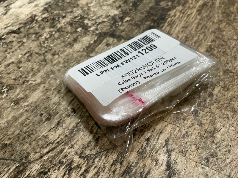 View 2 of 1.5" x 1.5" Small Cello Bags 200pcs Clear Jewelry Cellophane Bags Tiny Plastic Self Adhesive Baggies 1Mil for Earrings Cookie Bakery Beads Coins Gifts Decorative Shipping (18 Sizes to choose from)
