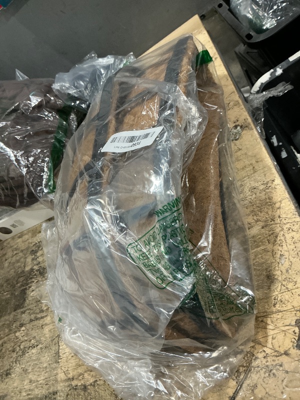 Photo 1 of ***********MISSING MOUNTING BRACKETS***************
LaLaGreen Deck Railing Planter Boxes (16 Inch, 2 Pack) Black Metal Rectangular Hanging Planters with Coco Liner, Adjustable Flower Planter Box Brackets for Plants Fence Balcony Patio Porch Over Rail