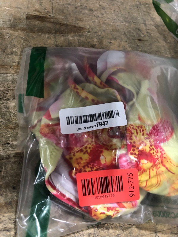 View 2 of (small)SOLY HUX Women's 3 Piece Swimsuit Floral Halter Bikini Set Beach Vacation Bathing Suit with Drawstring Cover Up Skirt Multicoloured Floral Small