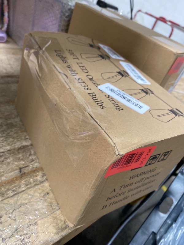 Photo 1 of ***MISSING PARTS***
Brightever 50FT Outdoor String Lights Waterproof, 2700K Bright LED Patio Lights with 27 ST38 Shatterproof Vintage Bulbs, Retro Connectable Edison String Lights for Outside, Garden, Balcony, Porch