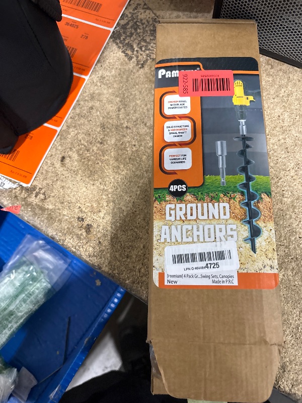 Photo 1 of [Premium] 4 Pack Ground Anchors with Power Nut Driver Drill Bit, Ground Anchors Screw in, Swing Set Anchors, Trampoline Anchors High Wind Heavy Duty for Camping Tents, Car Ports, Swing Sets, Canopies