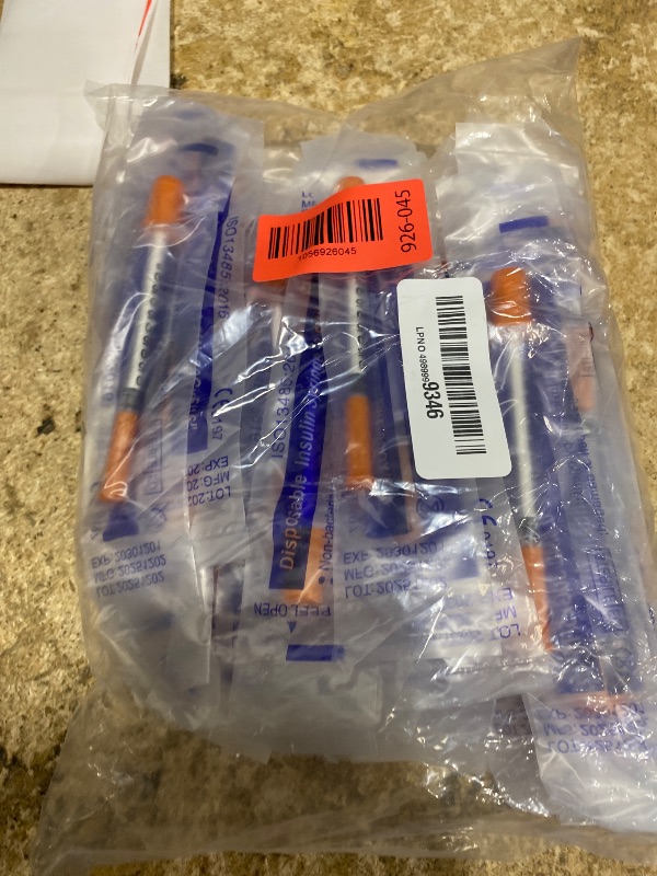 Photo 1 of 0.5ml/cc 30G 5/16 Inch , U-100 Syringes, Individual Package Pack of 30