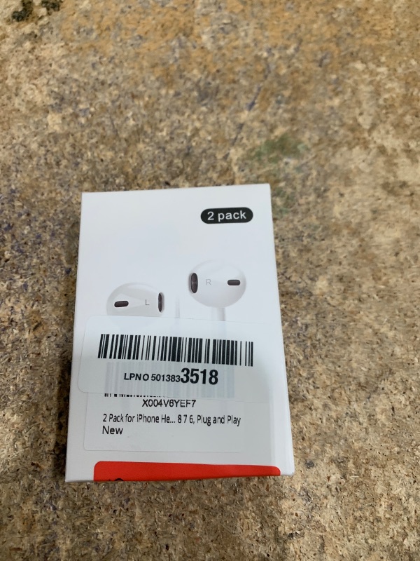 Photo 1 of [Apple MFi Certified] 2 Pack Lightning Headphones, True Plug and Play Wired Earbuds for iPhone with Microphone & Volume Control, in-Ear Earphones Compatible with iPhone 14 13 12 11 Pro Max XS XR 8 7
