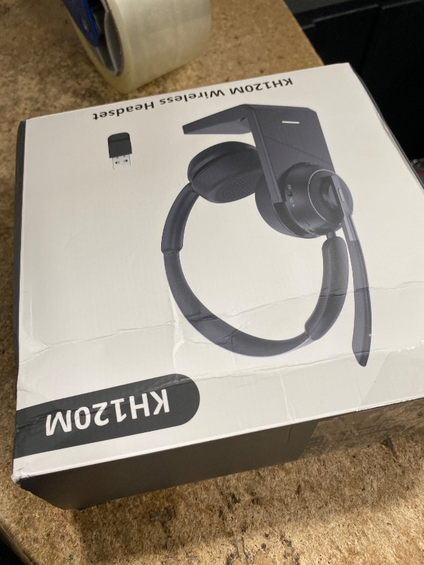 Photo 1 of (2025 Upgraded) Wireless Headset with Mic for Work, Bluetooth Headset with Noise Canceling Microphone with Dongle, Charging Base & Mic Mute, Wireless Headphones for Work from Home/PC/Computer