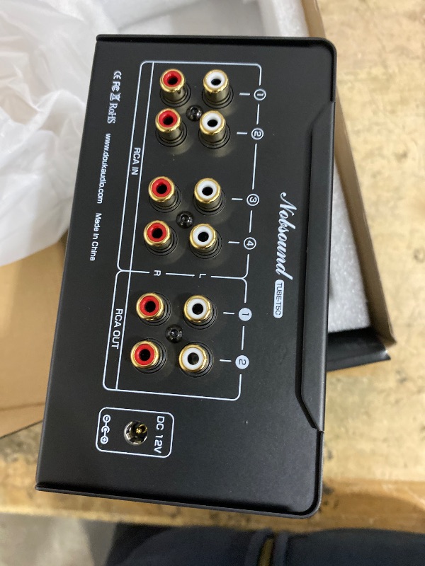 Photo 1 of ?Douk Audio Vacuum Tube Preamp: Headphone Amp with VU Meter, 4-Way RCA Selector Switch Box, Preamplifier with Tone Control for? Receivers, Amplifiers, Speakers, 16-600? Headphones (TUBE-T5C)