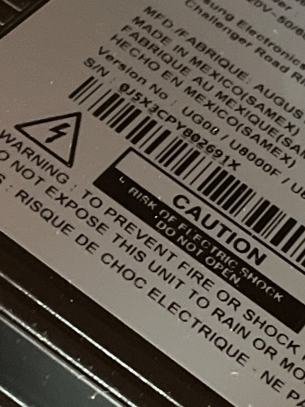 Photo 1 of (sold for parts only)(used)(does not power on) Samsung 65-Inch Class Crystal UHD U8000F 4K Smart TV (2025 Model) Endless Free Content, Crystal Processor 4K, MetalStream Design, Knox Security, Alexa Built-in
