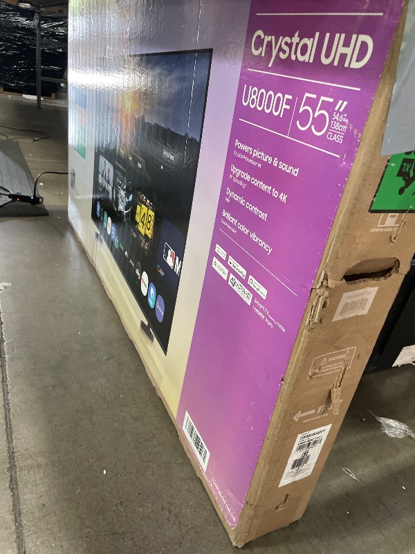 Photo 1 of (broken screen) Samsung 55-Inch Class Crystal UHD U8000F 4K Smart TV (2025 Model) Endless Free Content, Crystal Processor 4K, MetalStream Design, Knox Security, Compatible with Alexa