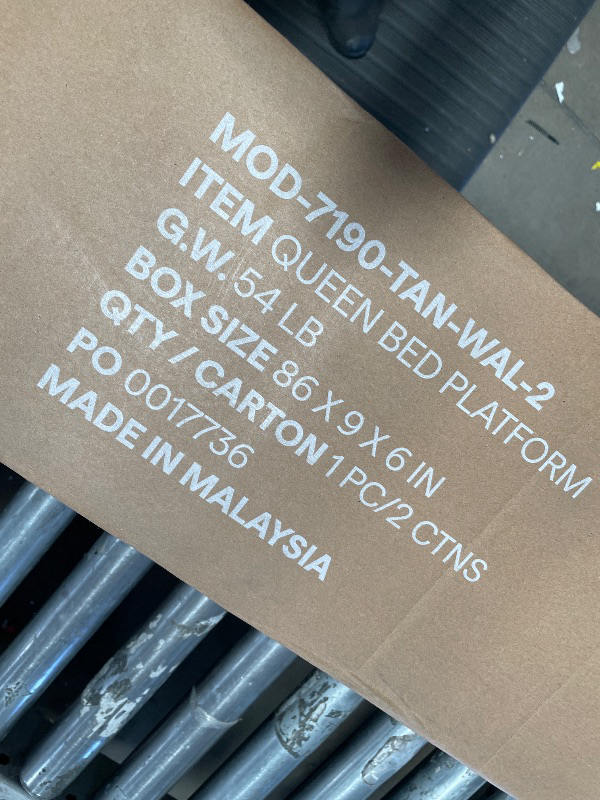 Photo 1 of (used)(see images) Amazon Basics Foldable Metal Platform Bed Frame with Storage, Sturdy Steel, No Box Spring Needed, 18 Inches High, Tool-Free Easy Assembly, Noise-Free, Queen Size, Black