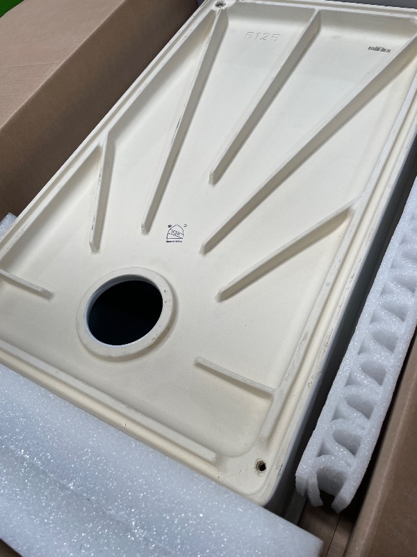 View 2 of (see images for damage) KRAUS Turino 33-inch Fireclay Workstation Drop-In/Undermount Single Bowl Kitchen Sink in Gloss White, KFDW1-33GWH