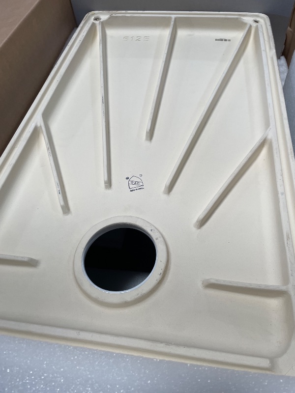 View 3 of (see images for damage) KRAUS Turino 33-inch Fireclay Workstation Drop-In/Undermount Single Bowl Kitchen Sink in Gloss White, KFDW1-33GWH