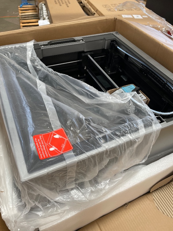 Photo 1 of (used)(damaged)(see images) QIDI PLUS4 3D Printer, Max 600mm/s High-Speed Printing, 65? Chamber Heat, Fully Auto Leveling, 370°C Direct Extruder with Integrated Nozzle, Support PPS-CF Filaments, Large Print Size 12"x12"x11"