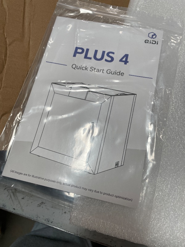 Photo 1 of (used)(damaged)(see images) QIDI PLUS4 3D Printer, Max 600mm/s High-Speed Printing, 65? Chamber Heat, Fully Auto Leveling, 370°C Direct Extruder with Integrated Nozzle, Support PPS-CF Filaments, Large Print Size 12"x12"x11"