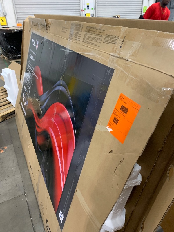 Photo 1 of (missing power cords)(cracked screen)(see all images)TCL 98-Inch Q65 QLED 4K UHD Smart TV with Google TV (98Q651G, 2024 Model) Dolby Vision, Dolby Atmos, HDR Pro+, Game Accelerator Enhanced Gaming, Voice Remote, Works with Alexa, Streaming Television