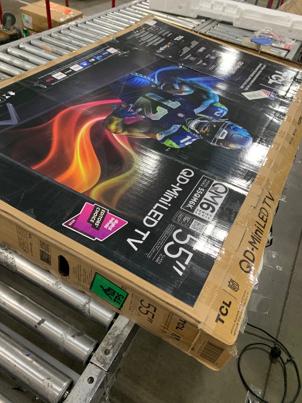 Photo 1 of (cracked screen)(sold for parts) TCL 55 Inch Class QM6K Series | Mini LED QLED 4K HDR | 55QM6K, 2025 Model | 120HZ-144HZ High Brightness Smart Google TV Dolby Atmos Onkyo Audio | Voice Remote Alexa Gaming Streaming Television