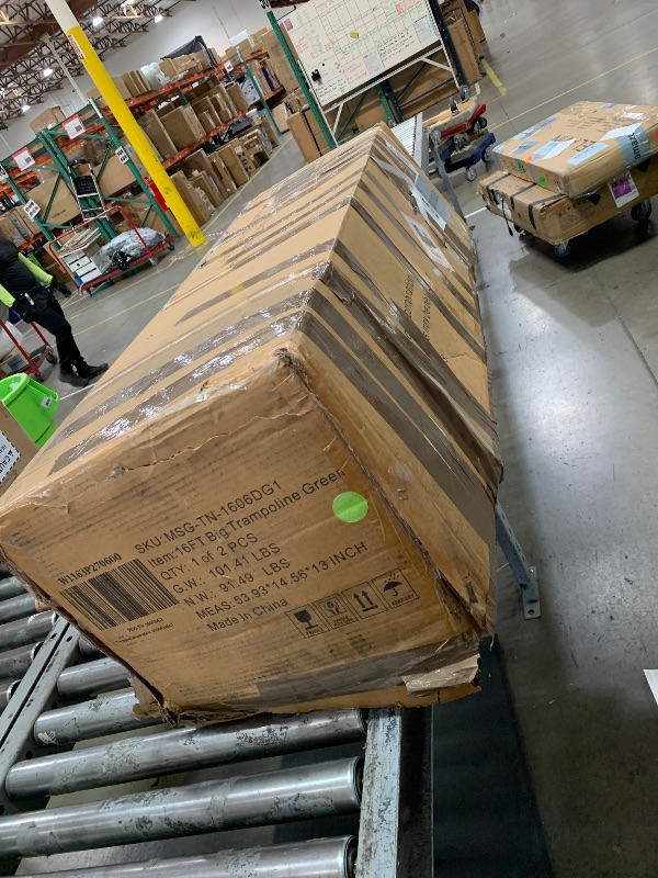 Photo 1 of *** PARTIAL SET - BOX 1 OF 2 ONLY *** Lyromix Upgraded 16FT Trampoline for Kids and Adults, Large Outdoor Trampoline with Basketball Hoop and Enclosure Net, Capacity for 5-8 Kids and Adults