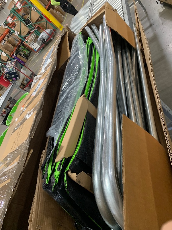 Photo 1 of *** PARTIAL SET - BOX 1 OF 2 ONLY *** Lyromix Upgraded 16FT Trampoline for Kids and Adults, Large Outdoor Trampoline with Basketball Hoop and Enclosure Net, Capacity for 5-8 Kids and Adults