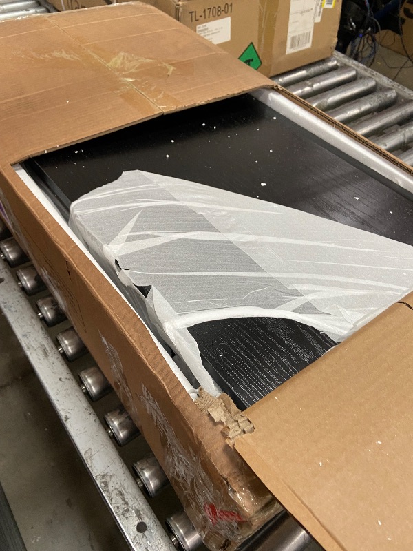 Photo 1 of (missing screws)Tribesigns 63 Inch Executive Desk with File Cabinet, Large Office Desk L Shaped Computer Desk with Drawers and Storage Shelves, Business Furniture Desk for Home Office, Dark Walnut and Black