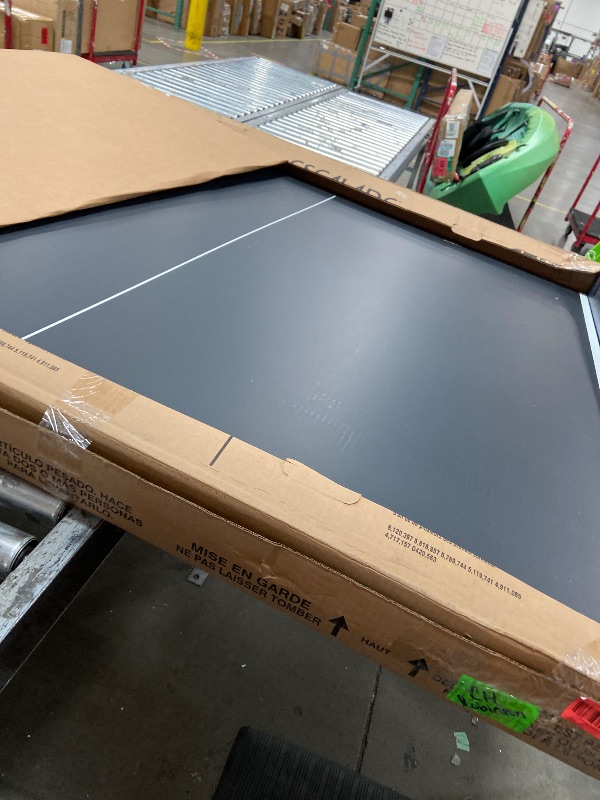 Photo 1 of (box cutter damage) Inside Professional MDF Indoor Ping Pong Table with Quick Clamp Table Tennis Net and Post Set - 
