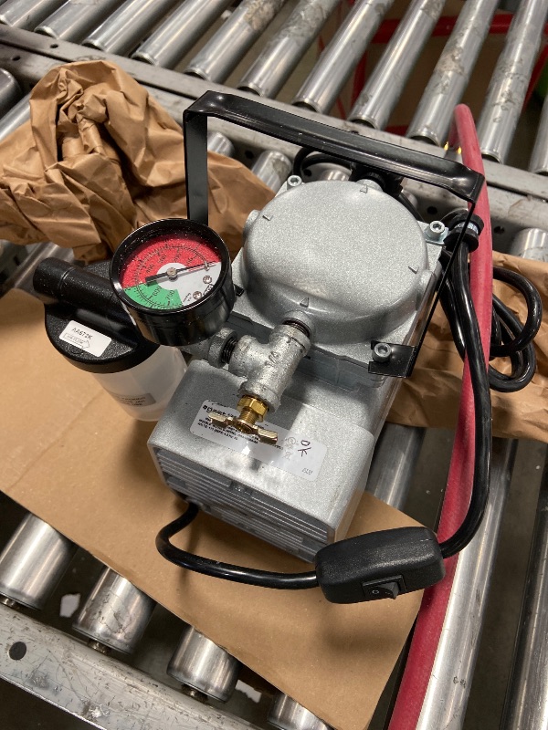 Photo 1 of (incomplete item)(only wheel frame and pump)(used)(see all images) CS Unitec | EBM 352/3 PSV | Diamond Core Drill Motor with Vacuum & Anchor Stand for Reinforced Concrete. High Torque, 20 Amp, Drilling Capacity up to 14” Diameter (with Spacer) – Made in G