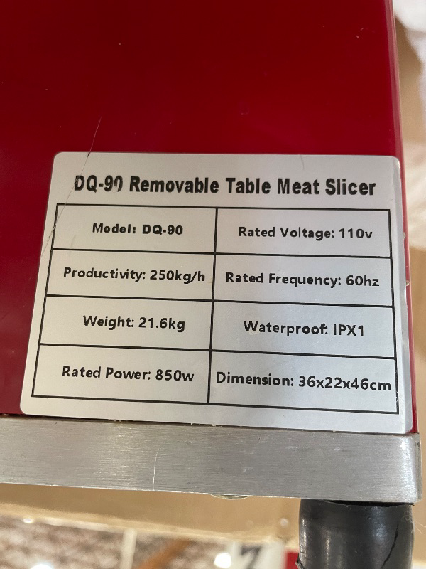 Photo 1 of ***MISSING PARTS***
Newhai 850W Meat Cutter Machine, Commercial Meat Cutting Machine 2.5mm Heavy Duty, Stainless Steel Meat Slicer Shredder Restaurant, for Boneless Meat Soft Vegetables (Meat thickness: 2.5mm)