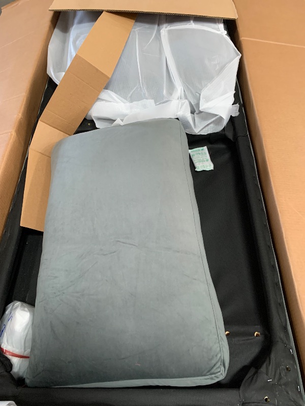 Photo 1 of (2 boxes)(see images) Casa Andrea Milano LLC Modern Large Velvet Fabric Sectional Sofa, L-Shape Couch with Extra Wide Chaise Lounge, Grey