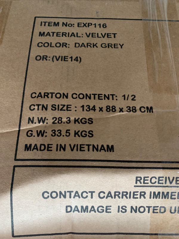 Photo 1 of (2 boxes)(see images) Casa Andrea Milano LLC Modern Large Velvet Fabric Sectional Sofa, L-Shape Couch with Extra Wide Chaise Lounge, Grey