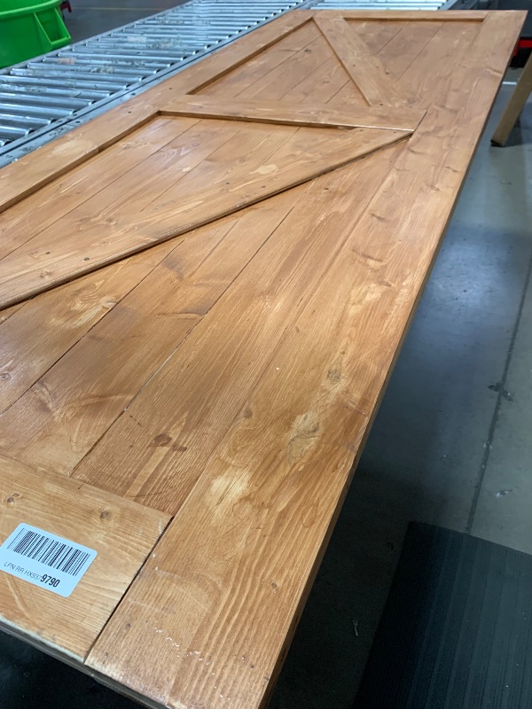 Photo 1 of (missing all hardware) SMARTSTANDARD 32in x 84in Sliding Barn Door with 6ft Barn Door Hardware Kit Included, Unfinished Solid Spruce Wood Door, Assembly Required, DIY, Stainable, Natural