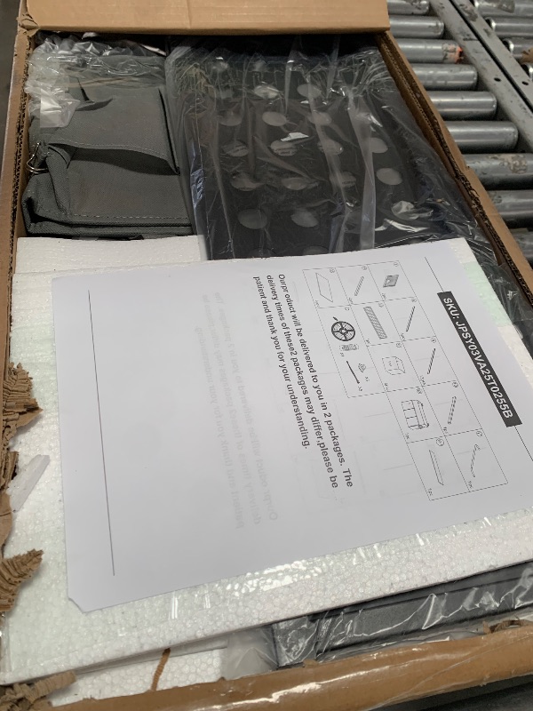 Photo 1 of (incomplete)(partial set) Decofy Twin Metal Loft Bed with Desk, 6 Storage Cabinet, LED Light Bunk Bed Frame Twin Size with Charging Station, No Box Spring Needed, Extra Wide Stair Treads&Safety Ladder, Hanging Rod&Guardrail