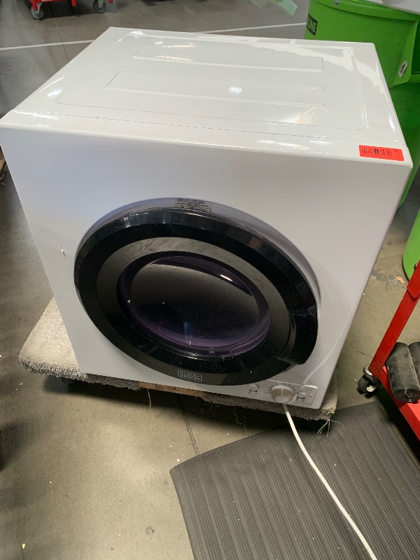 Photo 1 of (tested)(functional) BLACK+DECKER BCED37 Compact Dryer for Standard Wall Outlet, Small, 4 Modes, Load Volume 13.2 lbs., White