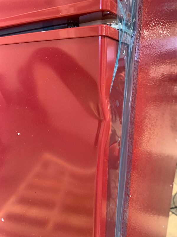 Photo 1 of (see images for damage) Frigidaire Retro Apartment Size Refrigerator with Top Freezer - 2 Door Fridge with 7.5 Cu Ft of Storage Capacity, Adjustable Spill-Proof Shelves, Door & Crisper Bins, Merlot