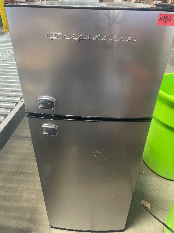 Photo 1 of (missing handles) Frigidaire, 2 Door Apartment Size Refrigerator/Freezer Combo, 7.5 cu ft, Platinum Series, Stainless, 23" D x 21.5" W x 55.5" H