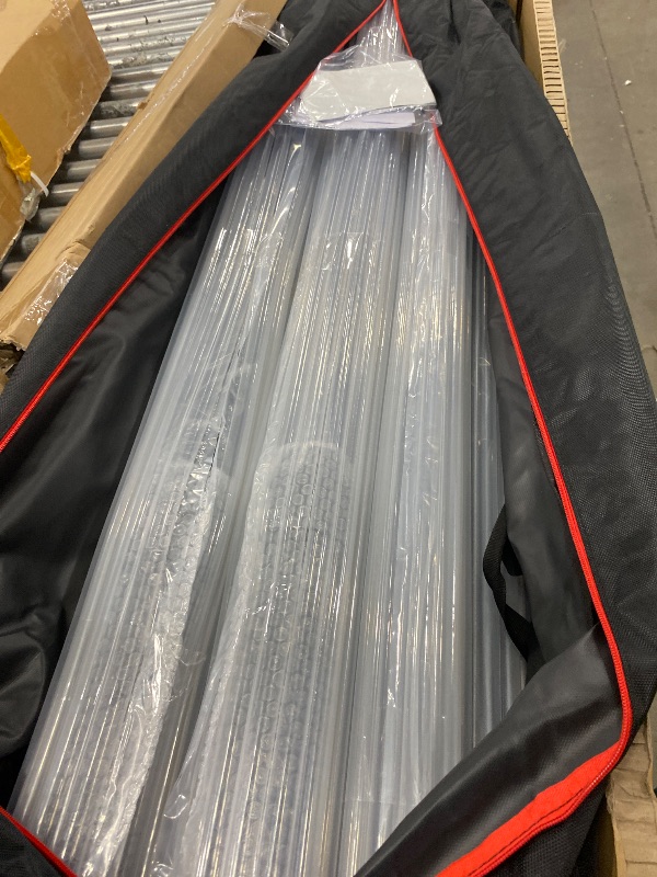 Photo 1 of **UNKNOWN IF MISSING PIECES**Hecis 10x30Ft Pipe and Drape Stand, Heavy Duty Backdrop Stand, 6-10' Tall x 10-30' Wide Adjustable Pipe and Drape, Backdrop Stand, Aluminium Backdrop Stand for Event,Birthday Party and Wedding Decor