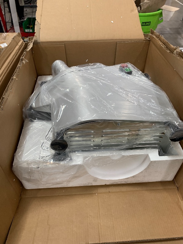 Photo 1 of (SOLD AS PARTS, DOES NOT FUNCTION) VEVOR Commercial Food Processor 2 Feeding Holes, 550W Electric Vegetable Slicer 1600 RPM, Stainless Steel Vegetable Processor Detachable 6-blades, 3mm/4mm/7mm Shred, 2mm/4mm Slice