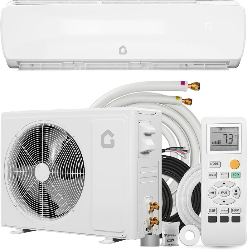 Photo 1 of ***PARTIAL SET***
GarveeHome 18000 BTU Mini Split Air Conditioner Heat Pump System, 19 SEER2 230V Ductless AC Cool Up to 1250 Sq. Ft, Complete Installation Kit, White