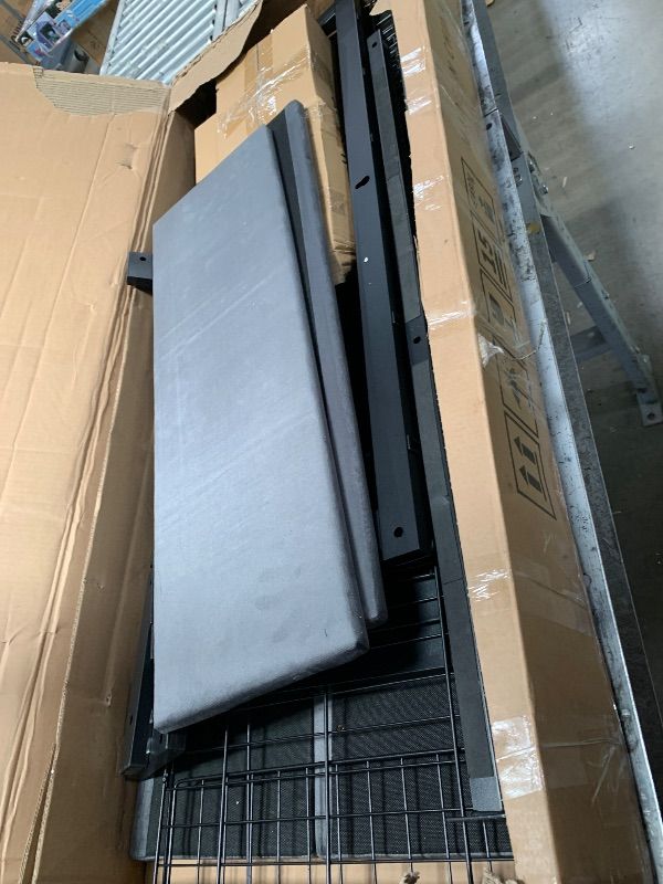 Photo 1 of (missing major parts) YITAHOME King Size Bed Frame with 3 Storage Drawers and RGB LED Lights, Velvet Upholstered Bed with Charging Station and Storage Headboard, No Box Spring Needed, Easy Assembly, Noise-Free, Grey